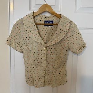 Polkadotted collar shirt